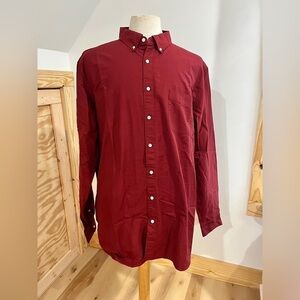 J. Crew Tall Classic Fit Stretch Pima Cotton Oxford Shirt H4746 XXLT Maroon Red